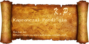 Kapronczai Petúnia névjegykártya