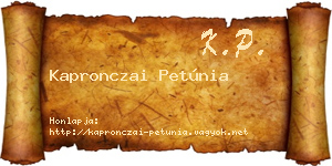 Kapronczai Petúnia névjegykártya