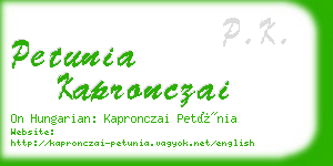 petunia kapronczai business card